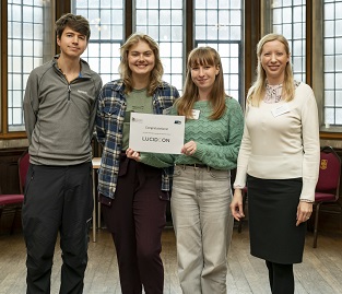 James Mallord, Pippa Baugh and Isobel Sargeant with Anike Te